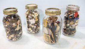Four Fruit Jars of Buttons