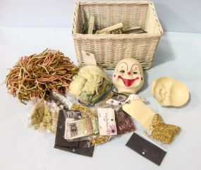 Wicker Basket of Sewing Supplies