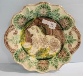 Majolica Dog Plate