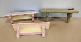 Three Miniature Painted Shelves