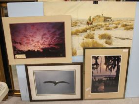 Lockwood Photograph, Eagle Print & Two Prints on Board