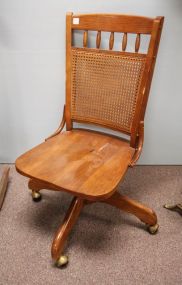 Oak Cane Back Office Chair