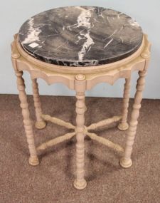 Round Marble Top  Table with Painted Base