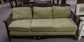 Mahogany Queen Anne Cane Back Sofa