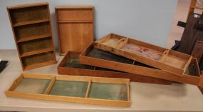 Six Wood Divided Trays