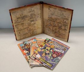 Scrapbook of Comic Strips & Six Comic Books