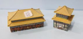 Two Small Forbidden City Porcelain Music Boxes