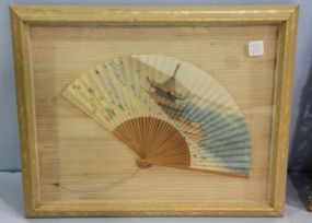 Framed Hand Painted Fan