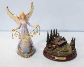 Thomas Kinkade Beginning of a Perfect Day Light & Limited Edition Kinkade Porcelain Angel