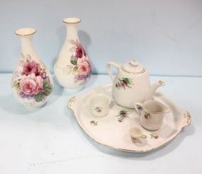 Pair of Noritake Painted Vases & Occupied Japan Tea Set