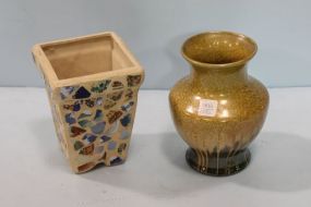 Modern Pottery Vase & Porcelain Chips Ceramic Vase