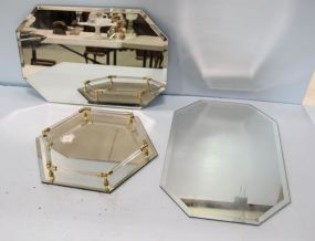 Two Rectangular Beveled Mirrors & Six Sided Beveled Mirror with Gallery
