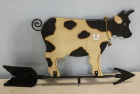 Large Painted Wood and Iron Cow Weather Vane