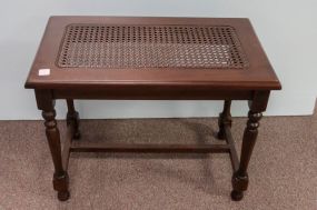 Walnut Cane Seat Vanity Stool