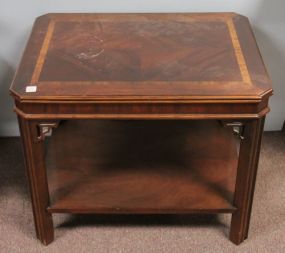 Mahogany Inlaid Chinese Chippendale Side Table