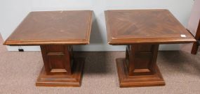 Pair of Square Inlaid Side Tables