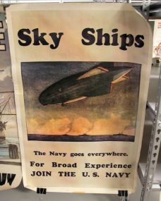 Sky Ships Navy Poster