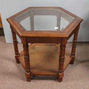 Hexagon Glass Top Side Table