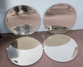 Four Round Beveled Mirrors