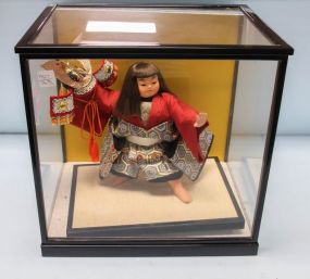 Oriental Figurine in Glass Display Case
