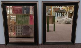 Two Rectangular Beveled Mirrors