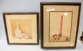 Two Framed Watercolor Pictures