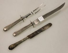 Two Piece Towle Carving Set & J.H Johnston Serving Knife