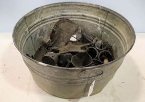 Washtub with Iron Items