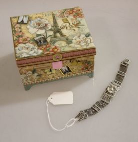 Decorative Music Box with Stylish Ladies Cardini Watch