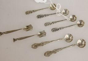 Eight Sterling Salt Spoons