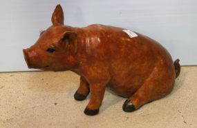 Painted Bronzed Pig by Michael Henington