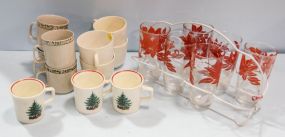 Holder with Six Glasses & Eleven Mugs