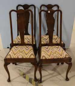 Set of Four Walnut Side Chairs