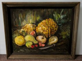 Oil Painting of Fruit Signed Cromer