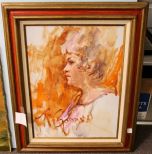 Large Portrait Abstract Oil Painting by J. Goodyear