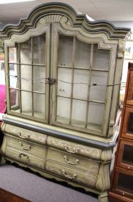 Painted Green Bombay Front China Cabinet