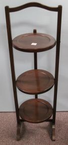 Walnut Three Tier Plate Stand