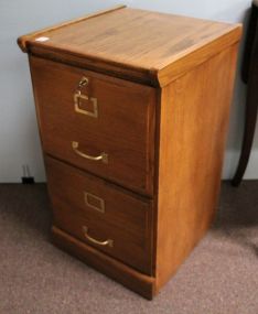 Two Drawer Oak Filing Cabinet