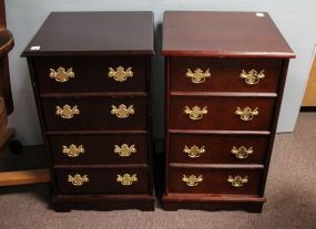 Pair of Mahogany Chippendale Style End Tables/Filing Cabinets