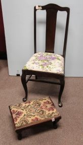 Queen Anne Style Side Chair with Footstool