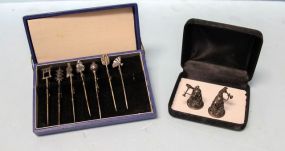 Group of Seven Sterling Picks & Sterling Post Earrings