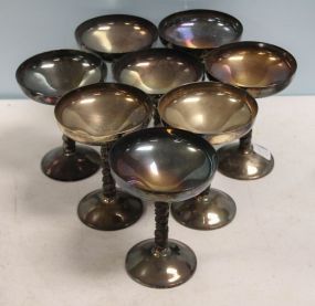Set of Eight Silverplate Champagne Glasses