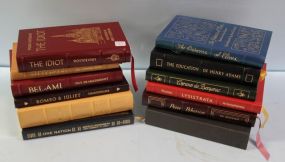 Twelve Various Leatherette Books