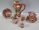 Kutani Pot, Creamer/Sugar, Cups & Saucers