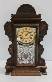 Ansonia Oak Carved Kitchen Clock
