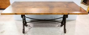 Wood and Copper Dining Table