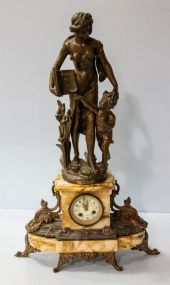 19th Century Marble French Matel Clock