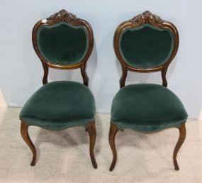 Pair 19th Century Walnut Victorian Side Chairs