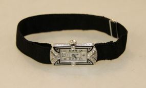 One Ladies Platinum Art Deco "Patek Philippe" Diamond Dress Watch 1924