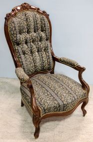 Walnut Victorian Carved Arm Chair